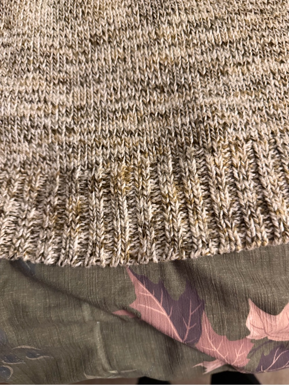 liz & co. Marled Knit Cowl Neck Sweater in Cream and tan - Picture 6 of 9